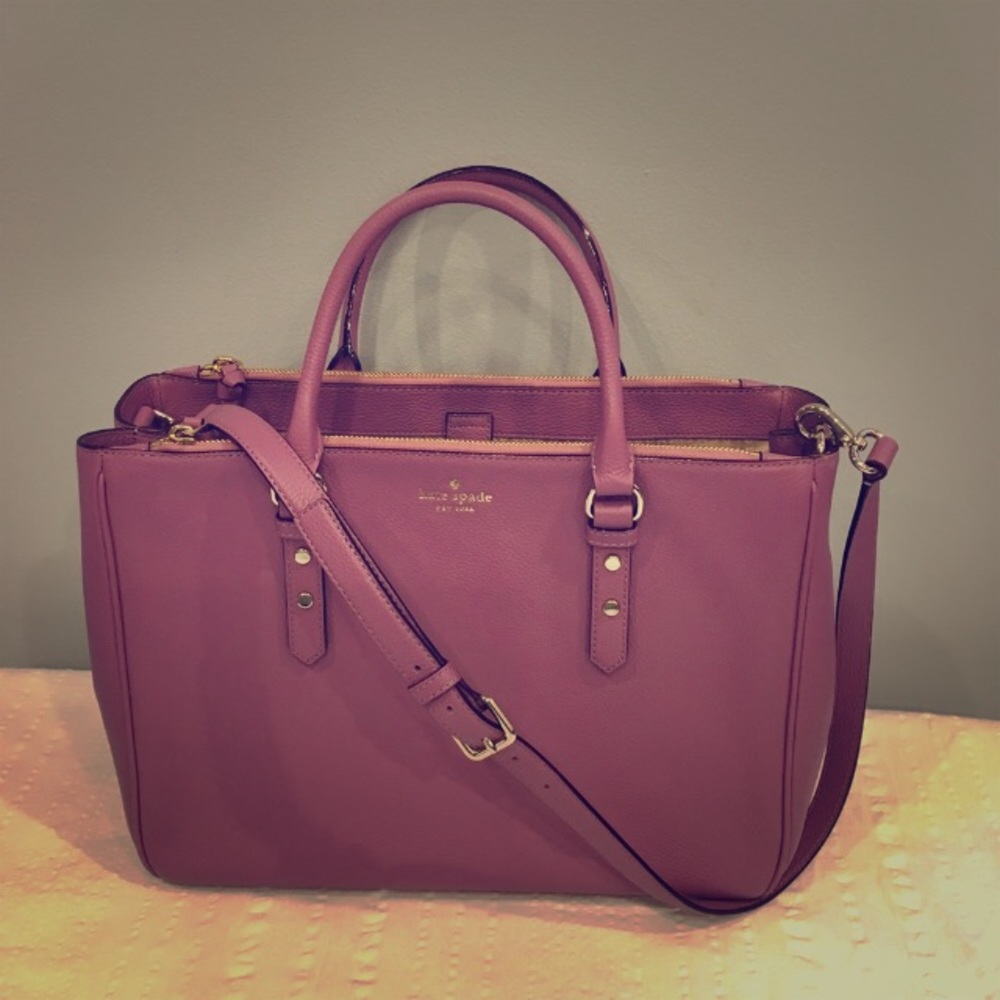 Kate Spade Med Large Satchel in Rum Raisin